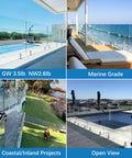 Heavy Duty 2205 Stainless Steel Glass Pool Fence Spigots 4 Pack Marine Grade Balustrade Railing Post Clamps for balcony and deck