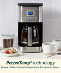 Plug-And-Play Programmable 14-Cup Coffee Maker With Temperature Control And Glass Carafe displayed on kitchen counter