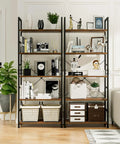5 Tier Bookshelf Tall Bookcase Storage Organizer For Bedroom Living Room And Home Office Modern Durable Wood Shelving With Waterproof Panels Anti Scratch Finish Dope For Books Decor And Plants