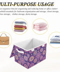 Totally Solid Collapsible Storage Bins With Lids And Heavy Duty Handles For Bedroom Closet Organization filled with clothes.