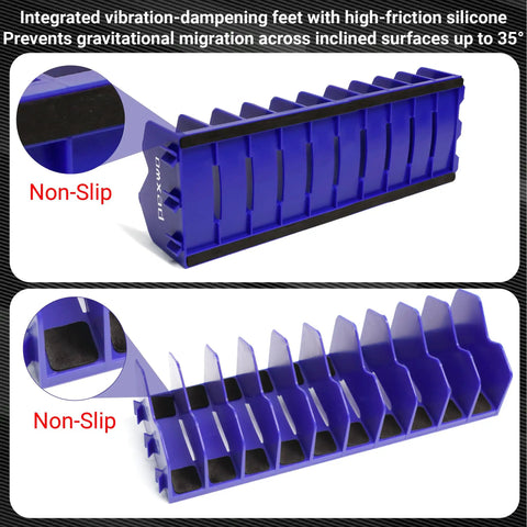 Plier Organizer And Rack 4-Pack Blue With 40-Slot Tool Storage For Toolbox Drawers Non-Slip Rubber Base Interlocking Modular Holders