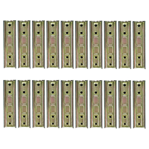 20 Pack Heavy Duty Metal Couch Connectors For Modular Sofa Sets, steel linkage clips arranged in rows.