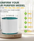 HEPA Replacement Filter For Tower Purifier Pure Cool Link TP01 TP02 TP03 AM11 BP01 Models 968126-03 2 Pack with dimensions
