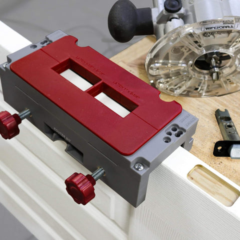 Dual Clamping Door Hinge Jig Plus Hinge Mortiser for Standard Doors Easy Setup Complete Installation Kit to Rout Mortises