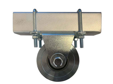 Heavy Duty V Groove Gate Wheels With Double Bearings Bolted External Mount Cradle For Inverted V Track Gates Up To 3000 Lbs No Welding