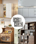 Double Acting Hinges 12 Pack, 270 Degree Self Closing Cabinet Hardware, Heavy Duty Silver Door Mounts on various cabinets.
