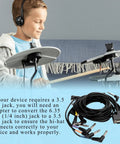 Child playing electronic drums with Cable Harness Snake Loom Replacement For Electronic Drum Sets And Modules shown below.