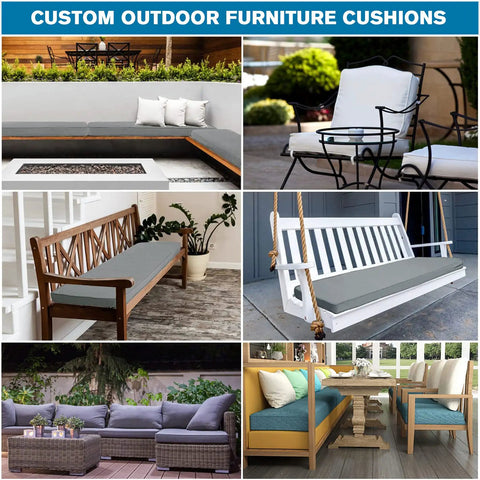 Custom Size Bench Cushion With Linen Cover And Zipper For Indoor Outdoor Benches Universal Fit Seat Pad For Patio
