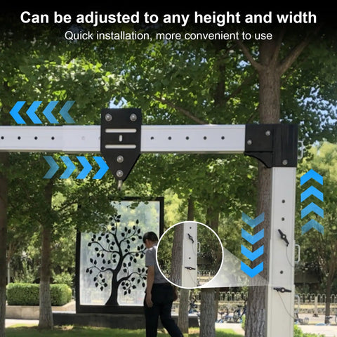 Heavy Duty Portable Gantry Crane Aluminum Frame adjustable height and width for versatile lifting in outdoor settings.