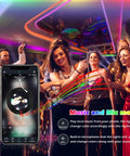 People dancing in a room with 82ft LED Strip Lights With Music Sync Color Changing RGB Rope Light illuminating the space.