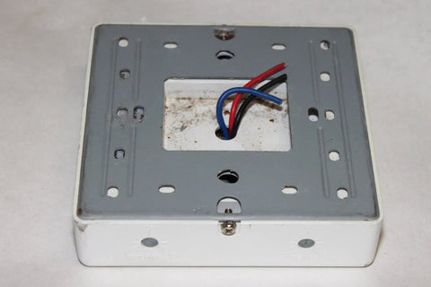 W-500A Ultrasonic Ceiling Occupancy Sensor for Smart Lighting, 180 Degree Coverage Up To 900 Sq Ft, NoBrainer Install With One Inch Back Housing And Flying Leads, Built In Light Sensor, Tactile Button, Dual 120/277 VAC wired ceiling base with red, blue, and black leads