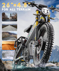 Badass 6000W Dual Motor Fat Tire Electric Bike For Adults Packed With An 80Ah Battery Delivering A Legit 300 Mile Range for all terrain.