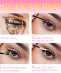 Bond And Seal 2 In 1 Lash Glue Waterproof With Strong Hold For DIY Cluster Eyelashes application instructions on model