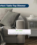Table Top Plug In Dimmer For Lamps With Quiet Slide Control No Pro Needed Easy Plug In Installation 6 ft cord by sofa