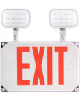 Outdoor Wet Location Red LED Exit Sign With Battery Backup Emergency Light, rugged weatherproof double-sided LED exit sign, 120V