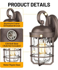 Industrial Outdoor Wall Light Fixtures Set Of 2 With Water Ripple Glass showing oil-rubbed bronze aluminum and E26 bulb base