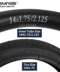 Close-up of Kids 14 Inch Bike Tire and Inner Tube Set Heavy Duty 14x1.75 47 254 Tire and 14x1.75 2125 Inner Tube