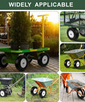 2 Pack 16 Inch Rubber Solid Heavy Duty Flat Free Tires And Wheels For Wheelbarrows Wagons Hand Trucks Trolleys And Garden Carts With 4.80/4.00-8 Size And 3/4 Inch Axle Bore Airless Design Load Rated Up To 300 Lb Per Wheel in various garden applications