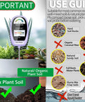 2-In-1 Soil Moisture Meter And PH Tester With Dual Screen For Plants And Lawn Care, No Guesswork Garden Check For Watering, Indoor Outdoor Farm Use Lavender Purple soil meter in potted plant, use guide for soil types