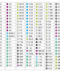 Chart showing 160 magnetic screwdriver bits for All In One Magnetic Screwdriver Set With 160 Magnetic Bits For Laptops Computers Phones