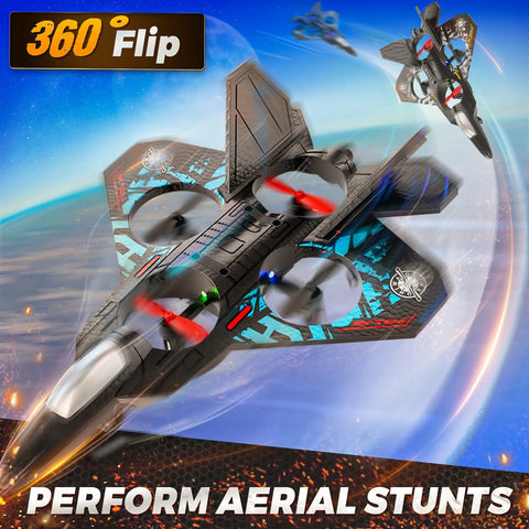 Kids Drones For Beginners 2.4 GHz RC Plane Remote Control Airplane And Helicopter Hybrid With 360 Degree Flips in flight