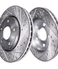Front Wheel Bearing Hub Brake Kit With Drilled And Slotted Rotors And Ceramic Pads For 2014 2019 Nissan Rogue 12.60 Inch Front