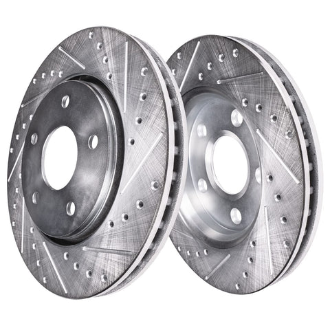 Front Wheel Bearing Hub Brake Kit With Drilled And Slotted Rotors And Ceramic Pads For 2014 2019 Nissan Rogue 12.60 Inch Front
