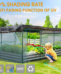 Outdoor Shade Cloth Net 80 To 90 Percent Sun Blocking HDPE With Reinforced Grommets 10x20 Ft used on garden canopy