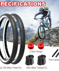 2 Pack 26 By 2Point125 Inch Folding Bicycle Tires with 26 Inch Inner Tubes and Tire Levers for Beach Cruiser, mountain biking scene