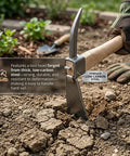 2 In 1 Garden Hoe And Pickaxe Heavy Duty Weeding And Digging Tool With Wood Handle used in soil breaking demonstration