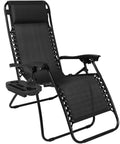 Set Of 2 Adjustable Zero Gravity Lounge Chairs With Steel Mesh, Pillows, And Cup Holder Trays, Foldable And Portable For Park