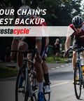 Cyclists riding on road, showcasing Ultra Compact Beefy Heavy Duty Bike Chain Breaker Tool Accessory With Heat Treated Chrome
