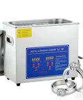 Ultra 4.5L Industrial Ultrasonic Cleaner, 150W Power With Digital Timer And Heater, 40kHz Frequency with two rings.