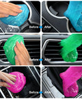 Pro Grade Car Cleaning Gel 4-Pack, 320g total, cleaning air vents and console dust in blue, green and pink