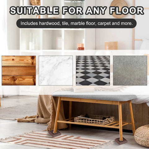 Premium Rubber Caster Cups Shield Wood Floors And Carpet From Gouges Set Of Twelve Non Slip Furniture Bottoms on various floor types.