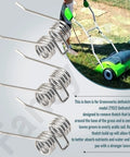 Durable Steel Dethatcher Tines For Lawn Dethatchers 27022, showing 18-pack design near a green corded detatcher on grass