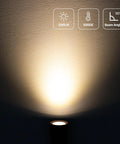 Two Pack Led Indoor Spotlight 120V 3W 3000K Warm White Uplight For Plants And Art Pics illuminating a wall with a warm glow