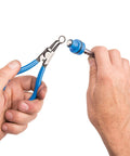 1.3Mm Bent External Snap Ring Pliers With Return Spring And Vinyl Dip Grips In Blue, used on mechanical part