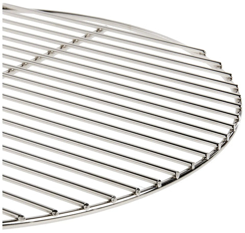 Close-up of Heavy Duty 13.5 Inch Plated Steel Cooking Grate Replacement For 14 Inch Smokey Joe Charcoal Grills Including Silver Gold and Tuck N Carry Models