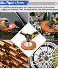 Buffing wheel kit for 4.5-inch angle grinder; 8-inch orange polishing wheels, 9-piece set with 5/8-inch arbor for car and aluminum polishing.