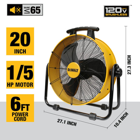 20 Inch Industrial High Velocity Drum Fan With 3-Speed Tilting Head For Outdoor, Garage, Workshop, Home And Warehouse Use
