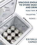 Portable Electric Cooler And Warmer With Rugged Carry Handle, Thermoelectric Camp Fridge with 6.6 gallon capacity for drinks.