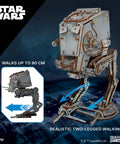 Wooden Star Wars AT ST Walker 3D Puzzle Featuring Smooth Shifting Gear System That Delivers Real Walking Motion, side view.