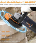 5 Inch Concrete Surfacing Grinder With 1500W Motor 7 Adjustable Speed Angle Grinder Kit used on concrete block