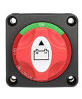 Battery Switch On Off For A Single Battery With Removable Control Knob 12 To 50 Volt DC Marine Power Control Easy Install Prevents Battery Drain Theft Resistant Knob Durable Boat Marine Accessory, red ON/OFF panel