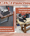 Heavy Duty Alloy Steel Portable Band Saw Stand for 2729-20 Milwaukee Portable Bandsaw shown in 2-in-1 versatile table mode.