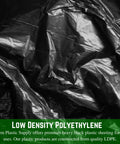 Close-up of crumpled 2 Mil Black Plastic Sheeting Roll 10 By 100 Feet Heavy Duty Lightweight Polyethylene Tarp surface.