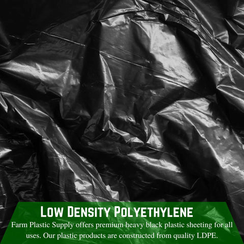 Close-up of crumpled 2 Mil Black Plastic Sheeting Roll 10 By 100 Feet Heavy Duty Lightweight Polyethylene Tarp surface.