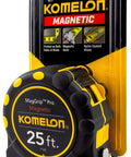 Monster Maggrip 25 Foot Measuring Tape With Magnetic End Yellow Durable Nylon Coated Blade Double Sided Marking Magnetic Dual End Hook