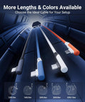 Long USB 3.0 Link Cable for Meta Quest 3 3S 2 and Pico 4 16 Feet Connect Your Headset to PC for SteamVR and PC VR Fast Wired Performance Not for Charging, shown with multiple lengths and colors